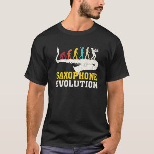 Funny Saxophone Evolution for Saxophone Music Love T-shirt