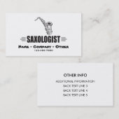 Funny Saxophone Lover Visitekaartje (Voorkant / Achterkant)