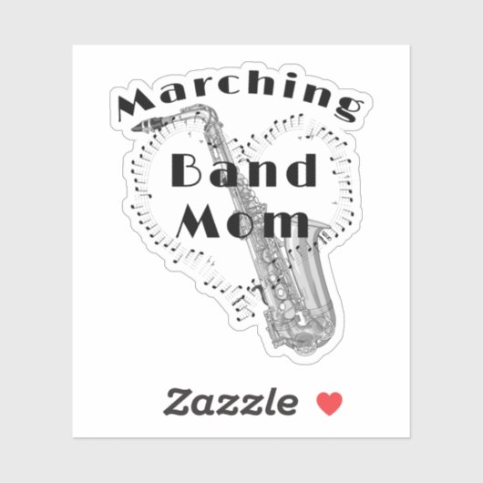 Funny Saxophone Marching Band Mam Sticker (Vel)