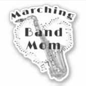 Funny Saxophone Marching Band Mam Sticker (Voorkant)