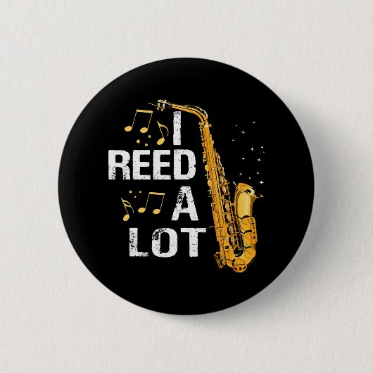 Funny Saxophone Ronde Button 5,7 Cm (Voorkant)