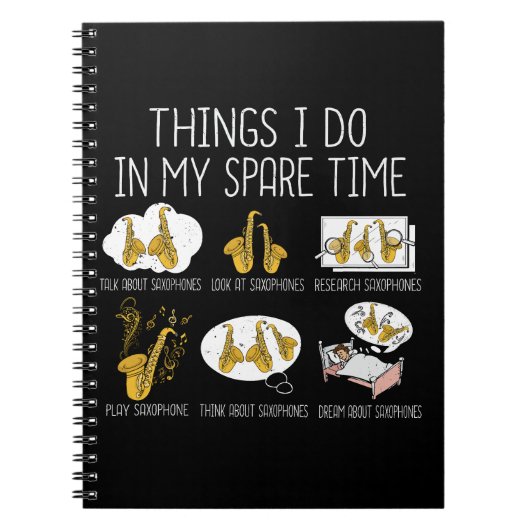 Funny Saxophone Speler Gift Mannen Jazz Muziek Notitieboek (Voorkant)
