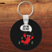 Funny say no-Pot Anti-Drug Cute Lobster Gift Sleutelhanger (Voorkant)