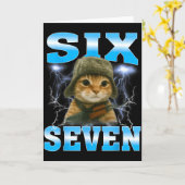 Funny Saying 67 Cats Tummy Ache Survivor Cat Meme  Kaart (Gele Bloem)