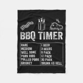 Funny Saying Bbq Timer Beer Grill Dad Barbecue Dri Fleece Deken (Voorkant)