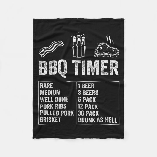 Funny Saying Bbq Timer Beer Grill Dad Barbecue Dri Fleece Deken (Voorkant)