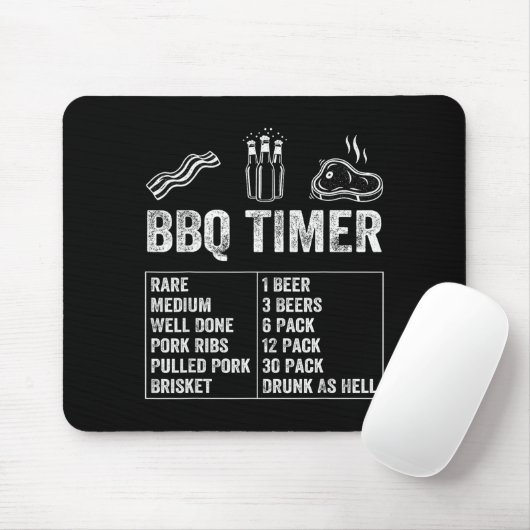 Funny Saying Bbq Timer Beer Grill Dad Barbecue Dri Muismat (Met muis)