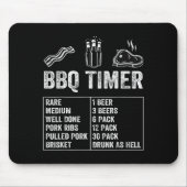 Funny Saying Bbq Timer Beer Grill Dad Barbecue Dri Muismat (Voorkant)