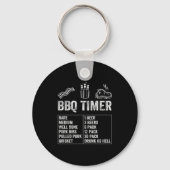 Funny Saying Bbq Timer Beer Grill Dad Barbecue Dri Sleutelhanger (Voorkant)