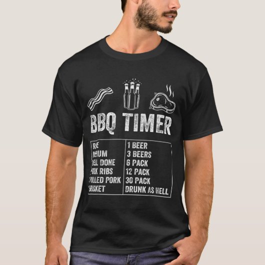 Funny Saying Bbq Timer Beer Grill Dad Barbecue Dri T-shirt (Voorkant)