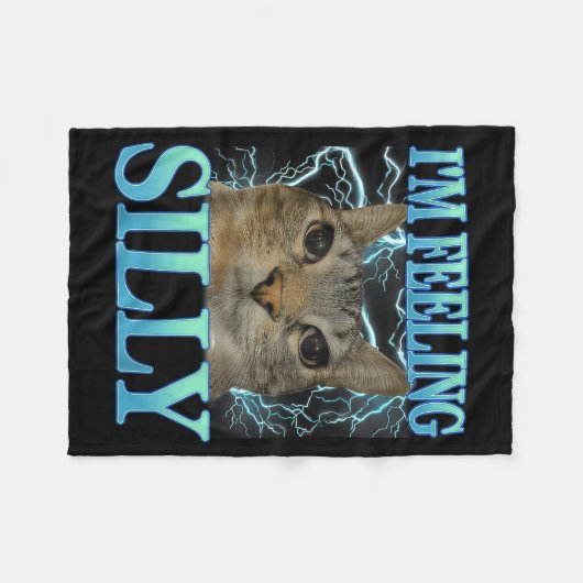 Funny Saying Cat Lover I'm Feeling Silly Cat Meme  Fleece Deken (Voorkant (Horizontaal))