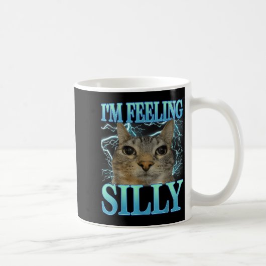 Funny Saying Cat Lover I'm Feeling Silly Cat Meme  Koffiemok (Rechts)