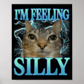 Funny Saying Cat Lover I'm Feeling Silly Cat Meme  Poster (Voorkant)