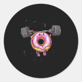 Funny Saying Donut Give Up Gym Weight Lifting Work Ronde Sticker (Voorkant)