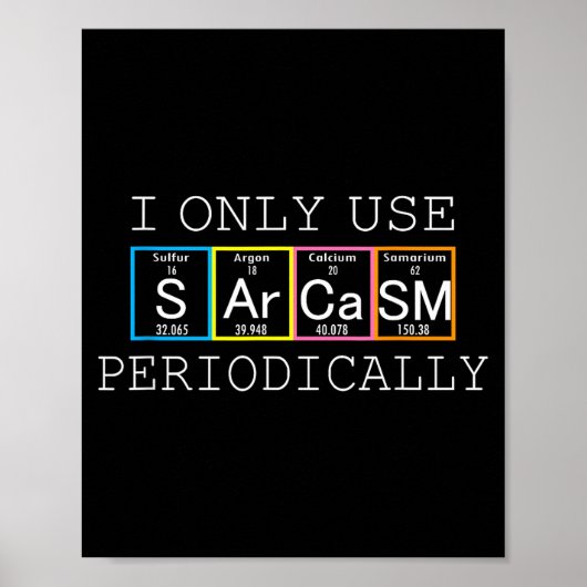 Funny Saying I Only Use Sarcasm Periodically Men W Poster (Voorkant)