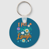 Funny Saying I Pee When I Laugh Flower Fun Pun Gag Sleutelhanger (Voorkant)