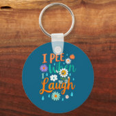 Funny Saying I Pee When I Laugh Flower Fun Pun Gag Sleutelhanger (Voorkant)