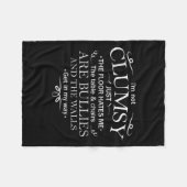 Funny Saying I'm Not Clumsy Sarcastic Women Men Bo Fleece Deken (Voorkant (Horizontaal))