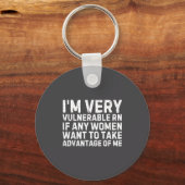 Funny Saying I'm Very Vulnerable Rn Any Women Sarc Sleutelhanger (Voorkant)
