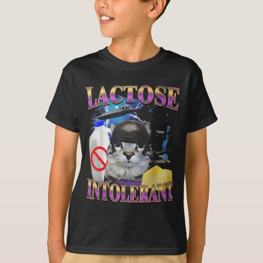 Funny Saying Lactose Intolerant Silly Cat Meme Cat T-shirt (Voorkant)