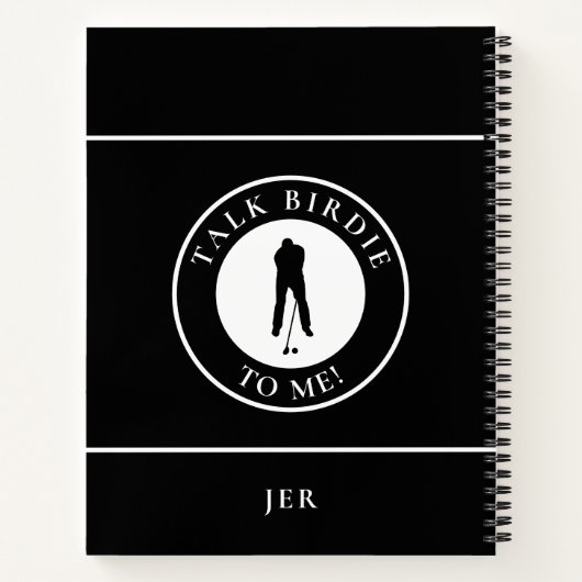 Funny Saying Monogram Golf Log Game Day Progress  Notitieboek (Achterkant)