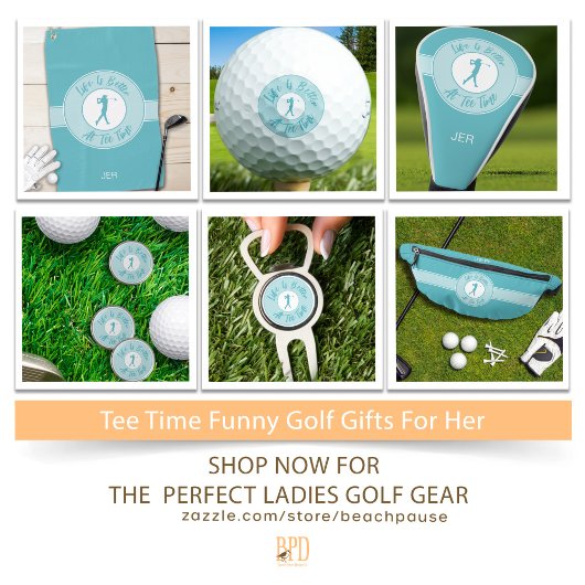 Funny Saying Personalized Monogram Initials Teal Golfheadcover