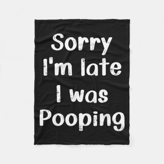 Funny Saying Retro Sorry I'm Late I Was Ong  Fleece Deken (Voorkant)