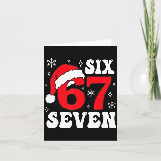 Funny Saying Six Seven Christmas 67 Meme Xmas Boys Kaart (Voorkant)