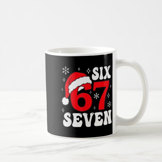 Funny Saying Six Seven Christmas 67 Meme Xmas Boys Koffiemok (Rechts)