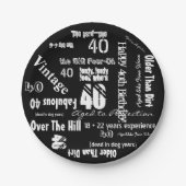 Funny Sayings 40th Birthday Black Papieren Bordje (Voorkant)