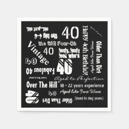 Funny Sayings 40th Birthday Black Servet