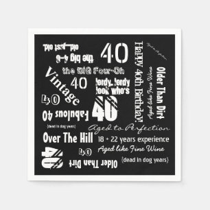 Funny Sayings 40th Birthday Black Servet