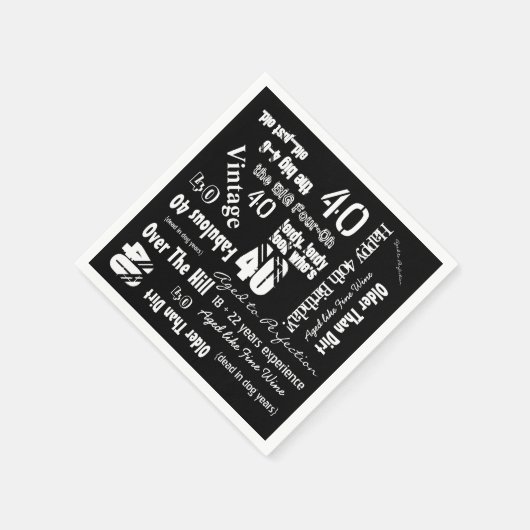 Funny Sayings 40th Birthday Black Servet (Hoek)