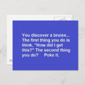 FUNNY SAYINGS BRUISE POKT LAUGHS COMMENTAAR POSTCA BRIEFKAART (Voorkant / Achterkant)