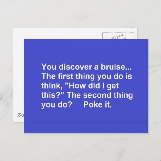 FUNNY SAYINGS BRUISE POKT LAUGHS COMMENTAAR POSTCA BRIEFKAART (Voorkant / Achterkant)