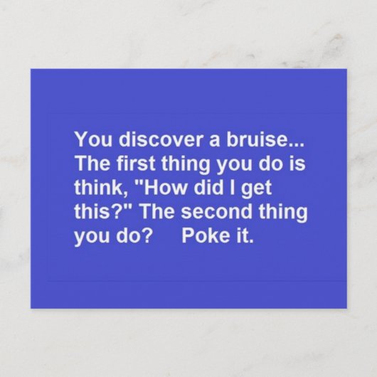 FUNNY SAYINGS BRUISE POKT LAUGHS COMMENTAAR POSTCA BRIEFKAART (Voorkant)