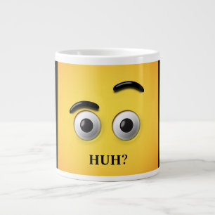Funny Sayings Huh Verward Face Yellow & Black Grote Koffiekop