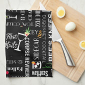 Funny Sayings l Retro Cocktail Names Patroon Theedoek (Quarter Fold)