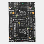 Funny Sayings l Retro Cocktail Names Patroon Theedoek (Verticaal)