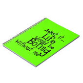 FUNNY SAYINGS LATEN LEVENSDUUR TOE ZONDER DAT IK O NOTITIEBOEK (Linkerzijde)