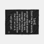 Funny Sayings S - New Serenity Jail Prayer  Fleece Deken (Voorkant (Horizontaal))