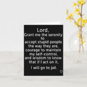 Funny Sayings S - New Serenity Jail Prayer Kaart (Gele Bloem)