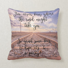 Funny Sayings spoorweg achtergrond Kussen