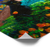 Funny Scardy Cat Herfst Halloween Moon Creationart Poster (Hoek)