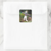 Funny scarecrow vierkante sticker (Tas)