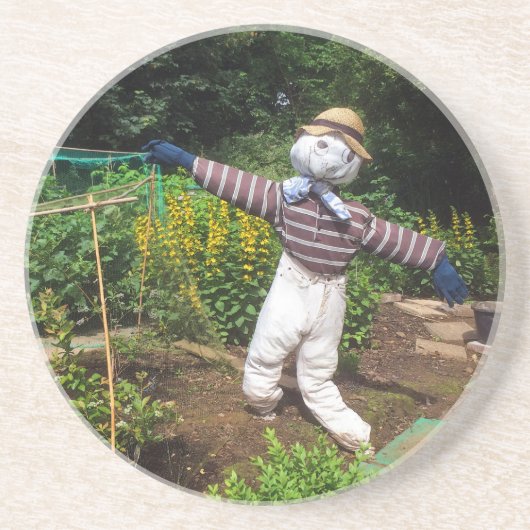 Funny scarecrow zandsteen onderzetter (Voorkant)