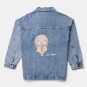Funny scared cartoon face denim jacket (Achterkant)
