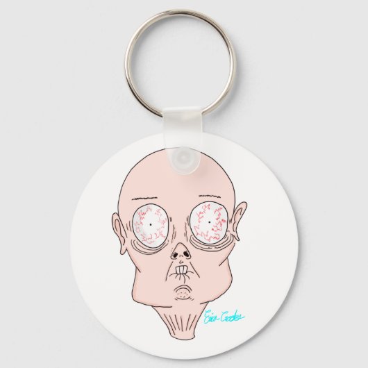 Funny scared cartoon face sleutelhanger (Voorkant)