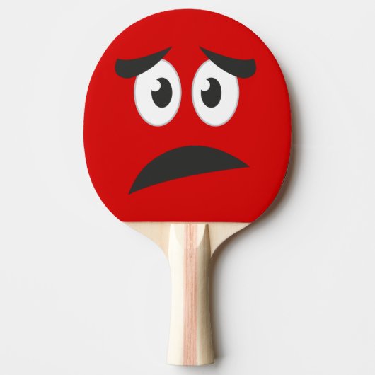 Funny Scared Face Novelty Tafeltennisbatje (Voorkant)