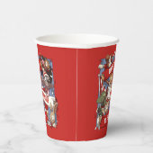 Funny Scarf Waving Animal Cartoon Sports Fans Papieren Bekers (Rechts)